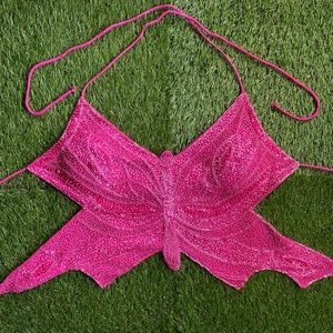 Hot Pink Butterfly Top